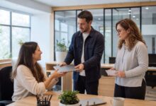 Un equipo de Recursos Humanos y sistemas prepara el equipo para una nueva incorporación.